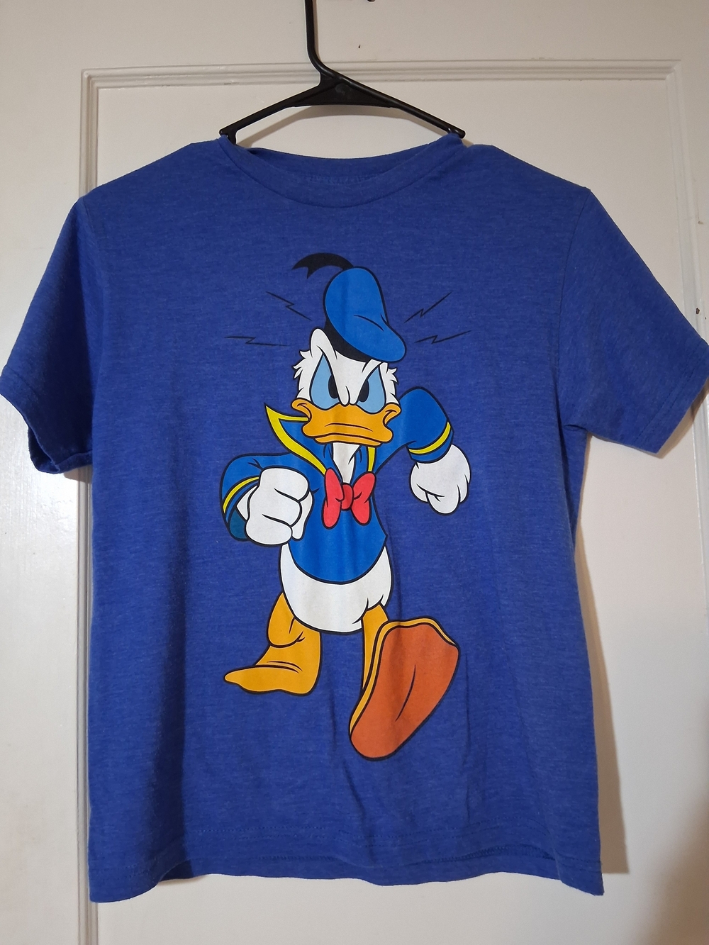 Disney Donald Duck Angry Graphic T-Shirt Royal Blue Heather Medium